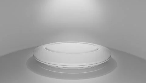 Empty light interior with circle table Stock Illustration
