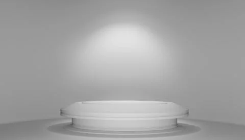 Empty light interior with circle table Stock Illustration