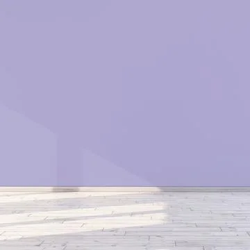 Empty light lilac wall and sunlight through window in a nursery concept roo.. Stock Illustration