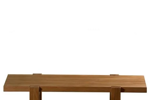 Empty light wood table top isolate on white background, Leave space for Stock Photos