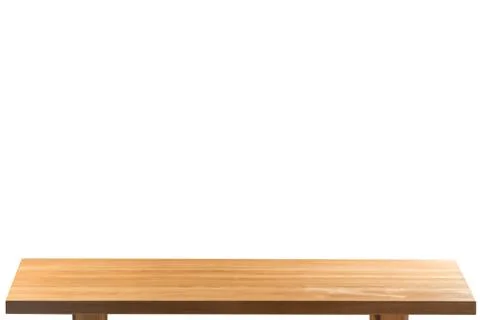 Empty light wood table top isolate on white background, Leave space for Stock Photos