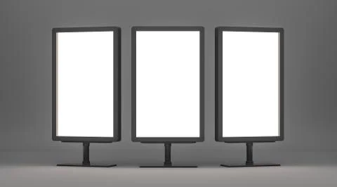 Empty Lightboxes on gray background Illustrazione stock