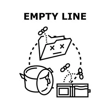 Empty line concept with file folder and trash Ilustração Stock
