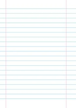Empty lined page notebook school blank pad, vector background. blue striped Stock Illustration