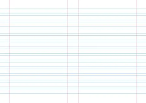 Empty lined page notebook school blank pad, vector background. blue striped Stock Illustration