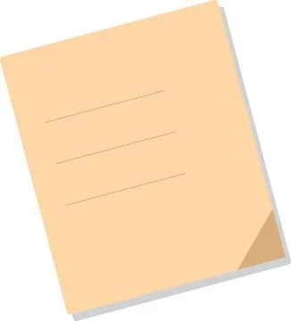 Empty lined paper with corner folded Stock Illustration
