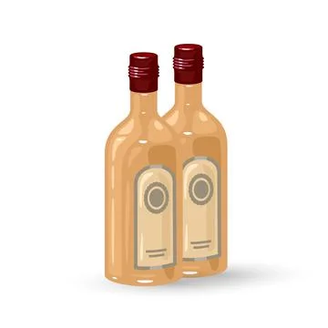 Empty liquor bottle on a white background Stock Illustration