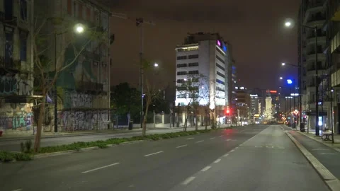 Empty Lisbon Street At Night Stock Footage 204850379
