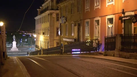 Empty Lisbon Streets Video stock 204850264