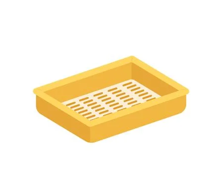 Empty litter box for cat. Litter box. Cartoon, flat, vector Stock Illustration