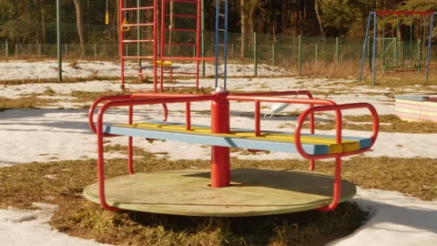 Empty little kiddie ride. Stock Footage 149576343