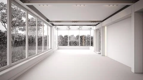 Empty living interior Stock Illustration