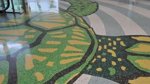 Empty Lobby with Floor Design Stock Footage 278485136