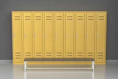 Empty locker room in modern gym Stock Illustration