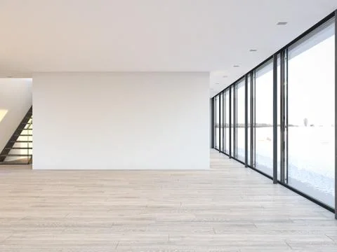 Empty loft apartment. 3d rendering Stock Illustration