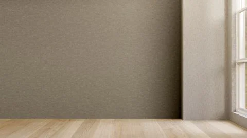 Empty loft cement wall room with square pillar on wooden parquet floor and .. Stock Illustration