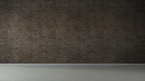 Empty loft industrial grunge interior. Old brick walls and marble floor. Inte Stock Illustration