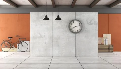 Empty Loft interior Stock Illustration