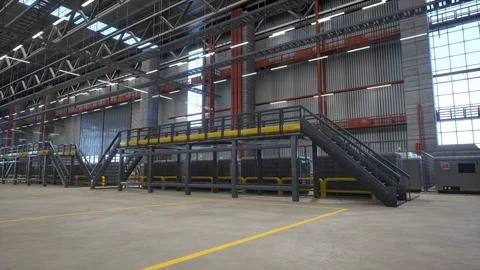 Empty logistics, supply chain and distribution hub, 3D render Stock Illustration