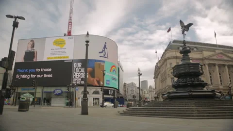 Empty London Piccadilly Circus - 3rd May 2020 Video stock 130716501