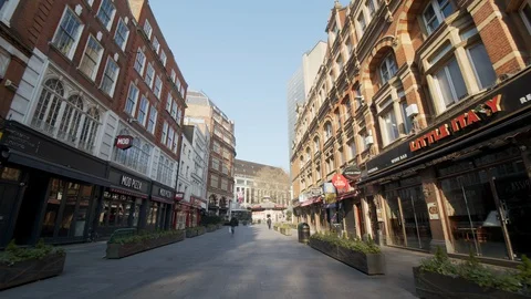 Empty London restaurants on lockdown Stock Footage 127696419