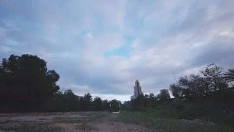 Empty Lot and Benidorm Skyline Stock-Footage 332553521