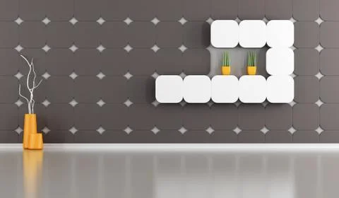 Empty lounge with gypsum panel Illustrazione stock