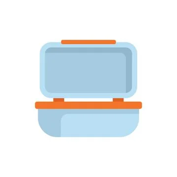 Empty lunch box open lid ready food container Stock Illustration