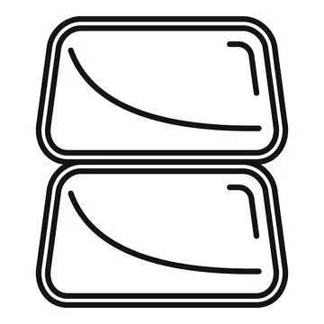 Empty lunch box opened revealing two compartments for food storage Stockillustratie