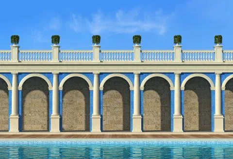 Empty luxury classic resort Stock Illustration