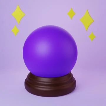 Empty magic crystal ball for predictions, 3d render Stock Illustration