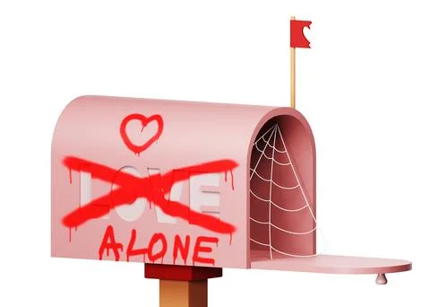 Empty mailbox. 3D render, isolated. A beautiful image of a mailbox with a Stock Illustration