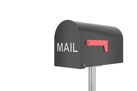 Empty mailbox website banner. 3D rendering. Stock Illustration