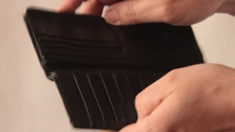 Empty male wallet Stock Footage 98488331