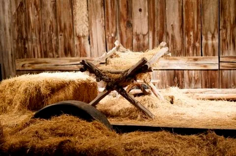 Empty manger Stock Photos