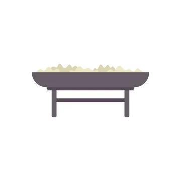 Empty manger representing christmas scene with hay in minimalist style Stock Illustration