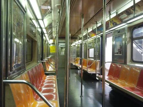 Empty Manhattan Subway Car Stock Photos