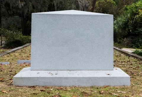 Empty Marble Gravestone in Historic Cemetery Stock Photos