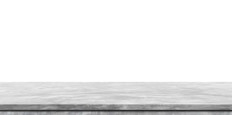 Empty marble table or shelf isolated on white background. For design or produ Stock Photos
