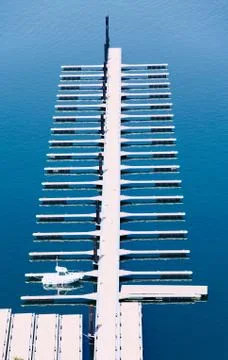 Empty marina from the air 写真素材