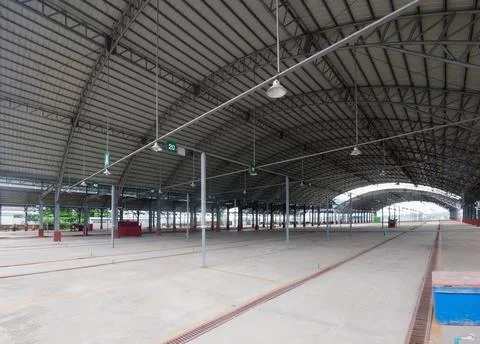 Empty market hall Stock Photos