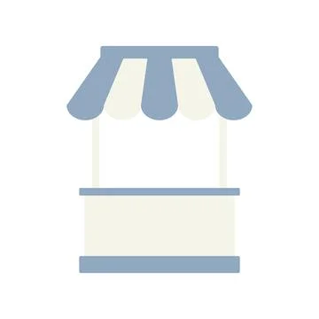 Empty Market Stall Vector Illustration Stock Illustration