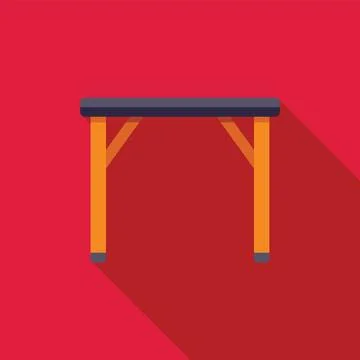 Empty massage table casting a shadow on red background Stock Illustration