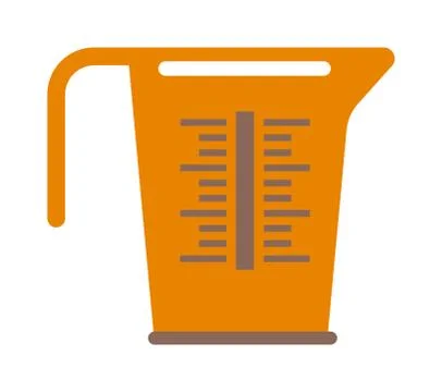 Empty measuring cup glass cooking liquid utensil measurement kitchen tool vector Stock Illustration
