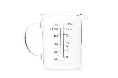 Empty measuring cup isolated on white background - Image Stock Photos