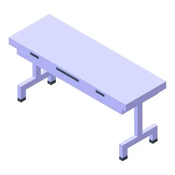 Empty medical examination table in doctors office Stock Illustration