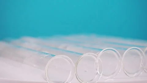 Empty medical test tubes rotation Stock Footage 130970867