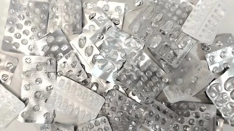 Empty Medicinal Pill Blister Packs Stock Footage 277023577