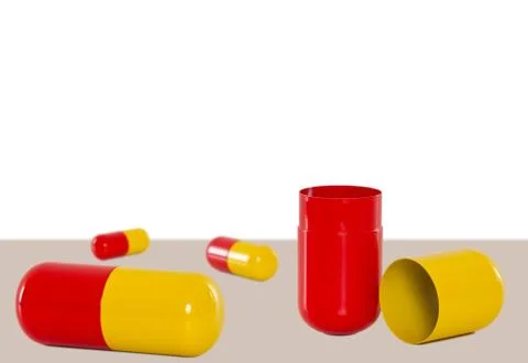 Empty medicine capsules Stock Photos