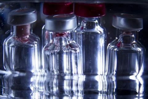Empty medicine vials Stock Photos